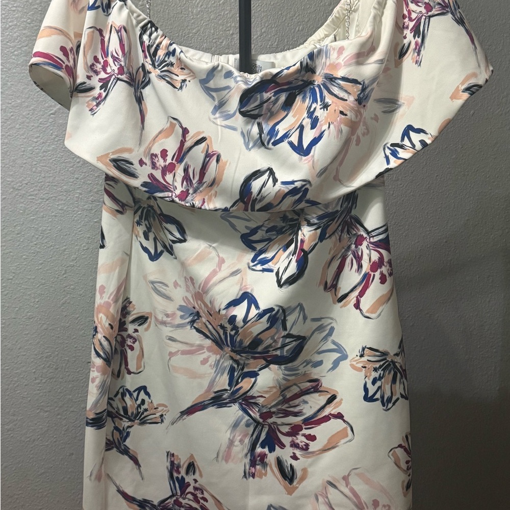 Badgley Mischka Cream Satin Dress